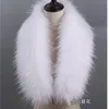 Halsdukar Luxury Super Big Fur Collar Faux Raccoon Fur Scarves 100% Högkvalitativa kvinnor Män barnjackor Päls huva Pälsdekor 231215