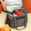 Bolsas de almacenamiento Bolsa de almuerzo portátil de poliéster hecha con tela Oxford para fiestas al aire libre Ahorro de espacio Térmico