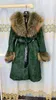 Women's Fur Faux Fur ANNSIRGRA Winter Real Natural Rabbit Fur Long Coat With Fox Fur Collar and Sleeve Thick Warm Fashion Overcoat For Ladies 231214