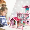 Doll House Accessories Children's DIY PROGENT SPEL för att bygga monterade leksaksuppsättningar och möbler Girl Birthday Presents 231215