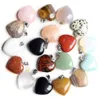 Luckyshine 10 pièces Lot en forme de coeur arc-en-ciel cristal naturel pierres précieuses collier en argent pendentif mode femmes Vintage pendentif 20 23 mm262H