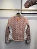 Trenchs de femmes 2023 automne / hiver rose fermeture éclair en peau de mouton boucle col châle coton tweed manteau à manches longues veste cardigan