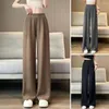 Women's Pants Loose Wide Leg Office With Pockets Relaxed Fit Trousers For Work High Waist Solid Color Suit Women