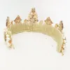 Hair Clips Luxury Baroque Crown TiarasFull Rhinestone Handmade Bands Crystal Headband Wedding Jewelry With Earring