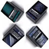 Neck Ties Business Hanky Cufflink Tie Clips Set For Men Green Necktie Corbatas Suit Accessories Wedding In Gift Box Gravatas 231214