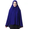 Etniska kläder över huvudet Khimar Islam Prayer Hijab Women Muslim Full Cover Scarf Ramadan Eid Hooded Niqab Nikab Headscarf Plagment Amira