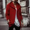 Herrenjacken 2023 Männer Zweireiher Kapuzenjacke Casual Langarm Einfarbig Hoodies Sweatshirts Herbst Tasche Strickjacke Mäntel