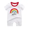 Barboteuses Nouveau-né bébé vêtements bébé barboteuse enfants coton manches courtes combinaison Costume bébé garçon bébé Onesie 2021 été WearL231114