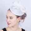 Bride Wedding Mesh Fascaintor Hats Church Race Headwear For Ladiers Veis Chapeau Cap Headband Hair Accessories Hairpin