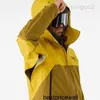 2023 Jackets Windbreaker Arcterys Hooded Sweatshirt Archeopteryx Rush Pro Hard Shell Ski Charge Coat Jacket Oracle/Daze/Yellow Brown XL HBO0