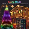 Inne imprezy imprezowe Smart RGB choinka lampki wróżki LED Star Strings Waterfall App Bluetooth Yard Holiday Music Rhythm Lights RGB LED Xmas 231214