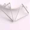 100 pz lega di fascini del triangolo colla cava vassoio vuoto lunetta impostazione argento antico pendenti con ciondoli per la creazione di gioielli risultati 39x25m253s
