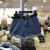 Kvinnors shorts hög midja avslappnad för kvinnors denim täta shorts klassiska vintage blå bredben fe sommar damer shorts jeans kvinnor231215