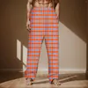 Pantalons pour hommes Mode Casual Grand Plaid Dentelle Coton Peut être porté à l'extérieur Pyjamas Home Harem Pantalon Bas