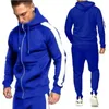 Trainingspakken voor heren Herfst-wintertrainingspak Herenset 2-delige hoodies met rits Joggers Broeken Hardlopen Joggen Sportkleding Sweatsuit met capuchon Oefening 231214