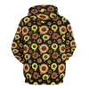 Kvinnors hoodies solrosor polka prickar långärmad vintage blommig kawaii casual hoodie vinter harajuku överdimensionerade design lösa tröjor