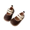 2024 Spring Girls Flat Buty Kids Diamond Slistice Quild Buty skórzane buty Lady Style Soft Bottom Princess Shoe Z6052