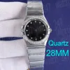 Orologio di design di lusso da donna orologio al quarzo con diamanti da 28 mm cinturino in acciaio inossidabile 316 superclone zaffiro con scatola di alta qualità TW Factory relojmujer Montre de luxe