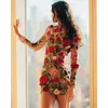 Casual Dresses HL 2023 High End Skirt Embroidered Lace Mini Dress For Women Fashion Half Collar Ladies Elegant Party Y2K