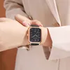 女性の高品質の正方形のダイヤモンドベルトカジュアルシンプルなファッション防水石英時計