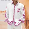 Męska luksusowa moda 2023 Koszula męska wygodna bambusowa bawełniana bawełniana koszula męska koszulka kieszonkowa długi rękaw S-6xl 10 kolorów HD Wzór Q231215
