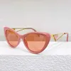 Cats Eye Danies Designerskie okulary przeciwsłoneczne z octanową włókno Ramka Metal Trójkąt Pusty nogi Women Seksowne okulary przeciwsłoneczne Pr71zs Lunettes de Soleil Cat Eye pour femme