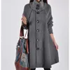 Outono e inverno nova versão coreana grande feminino comprimento médio solto casaco de lã capa de lã blusão casaco feminino