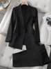 Damenanzüge Blazer Blau Lila Schwarz Damen Blazer und Hosenanzug Büro Damen Business Arbeitskleidung 2-teiliges Set Damen Langarm Jacke und Hose 231214