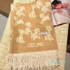 Sjaals Winter Kasjmier Sjaal Vrouwen Mode Print Hond Warme Sjaal Patroon Wrap Pashmina Halsdoek Poncho Kwastje