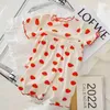 Conjuntos de roupas 6m-4y roupas de bebê verão pijamas conjunto polka dot casa roupas terno criança traje menina camisetas + shorts 2 peças crianças roupas R231215