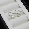 Stud Earrings Small 925 Sterling Silver Earring Zircon For Women White Bridal Natural Freshwater Pearl Fine Jewelry Girl Gift