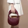 Borsa a tracolla Botte Venetas Borse in pelle da donna Gemelli Nuova borsa Gemini lavorata a maglia coreana Tinta unita Borsa a tracolla singola semplice e alla moda Texture unica Vers HBIH