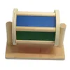 Spinning Top Liqu Montessori Spinning Drum Baby Wood Toys för 1-3-åring med spegel och klocka för spädbarns småbarn 231214