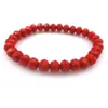Bracciale in perline di cristallo sfaccettato rosso 8mm scuro per donne braccialetti elastici in stile semplice 20pc intero 266h