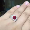 Cluster Rings Natural Garnet Ring Beautiful Fire 925 Silver Classic Atmospheric Style Woman Zodiac Guardian