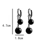Dangle Earrings 1 Pair Earring Retro Black Pearl Ball Jewelry Gift Drop Elegant Fashion Temperament Alloy