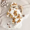 Kleidungssets Kinder-Unisex-Set mit Cartoon-Bär, langärmeliges T-Shirt, Winter-Kapuzenpullover und Hose, 1–18 Monate, Baby-Kleidungsset für Kinder, 231215