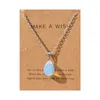 Wish Necklace Crystal Pendant Water Drop Hearing Healing Stone Bulk Wholesale