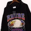 Designer Rhude Mens Hoodie Letter Print Lång ärm varm y2k hoodie lyxiga grafiska hoodies tröja Hip Hop Loose Sweatshirts Size S-XL #JK