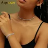 Thin m CZ 1 Row Shiny Tennis Chain Necklace HipHop Iced Out Bling Cubic Zircon Choker Jewelry Gold Color Plated For Women Men 2202357u