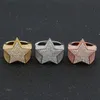 Wedding Rings Milangirl Hip Hop Rock Five Star Men Luxury Women s Zircon Pentagram Party 231214