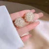 Stud Oorbellen Sterling Zilver Naald Kristallen Bloemen Voor Vrouwen Sierlijke Online Influencer Trending