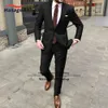 Herenpakken Blazers Elegant Casual 2-delig pak voor mannen Bruiloft Smoking Notched Revers Bruidsjonkers Mannen Pakken Business Party Prom Blazer 231214