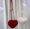 Evening Bags Niche Design Ladies Holiday Gift Love Bag Women's Sweety Cool Adult Girl Messenger Bag Red Black PU Heart Shoulder Bag 231213