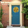 壁ステッカーリースステッカーホームドア窓飾りヒマワリパターンデカール装飾リムーバブル壁紙＃LR1