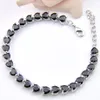 Luckyshine Halloween Gift Heart Black Onyx Gemstone Silver Tennis Bracelets Bangles 5 mm Zircon For Women Party Bracelets2491