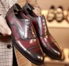 Dres chaussure de haute qualité à la main Oxford chaussure hommes véritable cuir de vache costume chaussures de mariage formel italien chaud