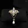 Brooches 1717 French French Vintage Court Pearl Brooch Luxury Women's Robe Costume Collieur à nœud papillon