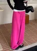 Pantalons pour femmes S L 6XL pour femmes Solid Cordon Taille haute Lâche Style coréen Mode Large Jambe Sportive Pantalones De Mujer Daily 231214