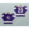 مخصص Terry Holbrook 20 Wha Cleveland Crusaders Purple Hockey Jersey New Top Top Sitched S-L-XL-XXL-3XL-4XL-5XL-6XL